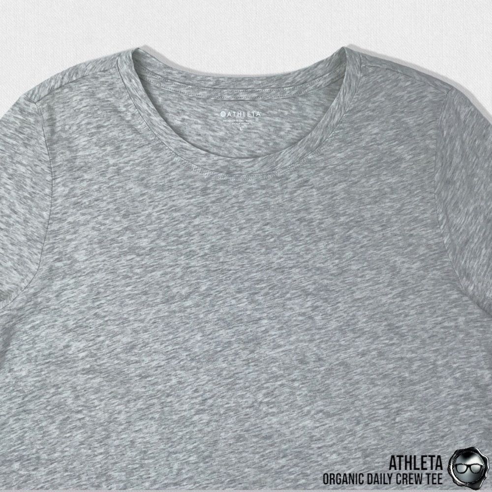 ATHLETA ORGANIC DAILY CREW TEE SHIRT GREY HEATHER COTTON T-SHIRT SIZE LARGE NEW - Picture 6 of 14